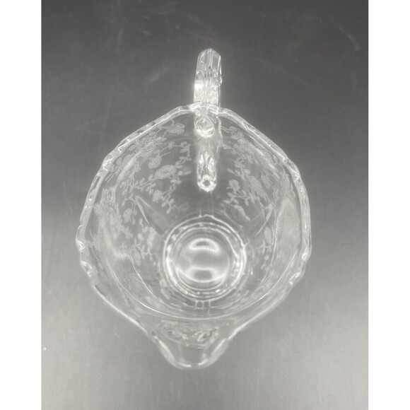 VTG Cambridge Rose Point Etched Creamer & Open Sugar Bowl Elegant Set - Picture 12 of 13